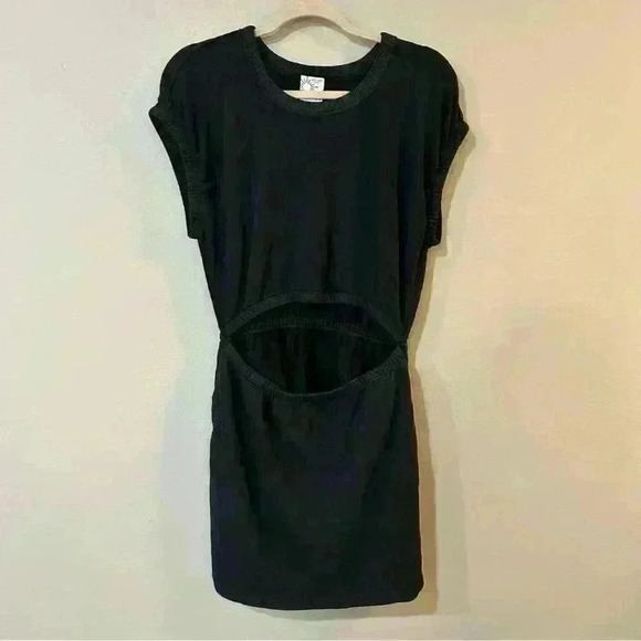 NWT Offline By Aerie Weekend Fleece Cut Out Dress Black Crewneck Size Medium - Picture 4 of 8